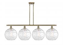 Innovations Lighting 516-4I-AB-G1215-12 - Athens Water Glass - 4 Light - 50 inch - Antique Brass - Stem Hung - Island Light