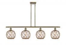 Innovations Lighting 516-4I-AB-G122-8RB-LED - Farmhouse Rope - 4 Light - 48 inch - Antique Brass - Cord hung - Island Light
