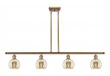 Innovations Lighting 516-4I-BB-G128-6 - Athens - 4 Light - 48 inch - Brushed Brass - Cord hung - Island Light