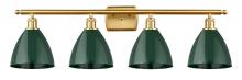 Innovations Lighting 516-4W-SG-MBD-75-GR-LED - Plymouth - 4 Light - 38 inch - Satin Gold - Bath Vanity Light