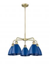 Innovations Lighting 516-5CR-AB-MBD-75-BL - Plymouth - 5 Light - 26 inch - Antique Brass - Chandelier