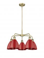 Innovations Lighting 516-5CR-AB-MBD-75-RD - Plymouth - 5 Light - 26 inch - Antique Brass - Chandelier