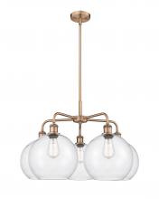Innovations Lighting 516-5CR-AC-G124-10 - Athens - 5 Light - 28 inch - Antique Copper - Chandelier