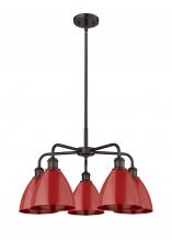 Innovations Lighting 516-5CR-OB-MBD-75-RD - Plymouth - 5 Light - 26 inch - Oil Rubbed Bronze - Chandelier