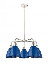 Innovations Lighting 516-5CR-PN-MBD-75-BL - Plymouth - 5 Light - 26 inch - Polished Nickel - Chandelier
