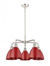 Innovations Lighting 516-5CR-PN-MBD-75-RD - Plymouth - 5 Light - 26 inch - Polished Nickel - Chandelier