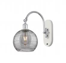 Innovations Lighting 518-1W-WPC-G1213-8SM - Athens Deco Swirl - 1 Light - 8 inch - White Polished Chrome - Sconce
