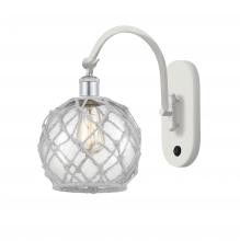Innovations Lighting 518-1W-WPC-G122-8RW-LED - Farmhouse Rope - 1 Light - 8 inch - White Polished Chrome - Adjustable Swing Arm