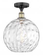 Innovations Lighting 616-1F-BAB-G1215-12 - Athens Water Glass - 1 Light - 12 inch - Black Antique Brass - Semi-Flush Mount