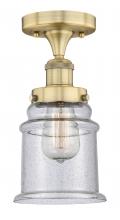 Innovations Lighting 616-1F-BB-G184 - Canton - 1 Light - 6 inch - Brushed Brass - Semi-Flush Mount