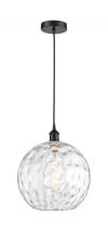 Innovations Lighting 616-1P-BK-G1215-12-LED - Athens Water Glass - 1 Light - 12 inch - Matte Black - Cord hung - Mini Pendant