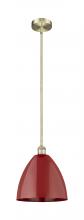 Innovations Lighting 616-1S-AB-MBD-12-RD - Plymouth - 1 Light - 12 inch - Antique Brass - Cord hung - Mini Pendant