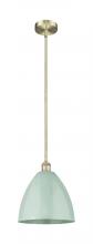Innovations Lighting 616-1S-AB-MBD-12-SF - Plymouth - 1 Light - 12 inch - Antique Brass - Cord hung - Mini Pendant