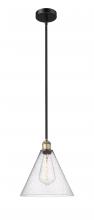 Innovations Lighting 616-1S-BAB-GBC-124-LED - Berkshire - 1 Light - 12 inch - Black Antique Brass - Cord hung - Mini Pendant