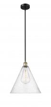 Innovations Lighting 616-1S-BAB-GBC-164-LED - Berkshire - 1 Light - 16 inch - Black Antique Brass - Cord hung - Pendant