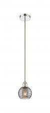 Innovations Lighting 616-1S-PN-G1213-6SM - Athens Deco Swirl - 1 Light - 6 inch - Polished Nickel - Cord hung - Mini Pendant