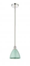 Innovations Lighting 616-1S-PN-MBD-75-SF-LED - Plymouth - 1 Light - 8 inch - Polished Nickel - Cord hung - Mini Pendant