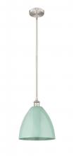 Innovations Lighting 616-1S-SN-MBD-12-SF - Plymouth - 1 Light - 12 inch - Brushed Satin Nickel - Cord hung - Mini Pendant