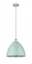 Innovations Lighting 616-1S-SN-MBD-16-SF - Plymouth - 1 Light - 16 inch - Brushed Satin Nickel - Cord hung - Mini Pendant