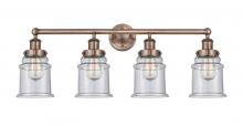 Innovations Lighting 616-4W-AC-G184 - Canton - 4 Light - 33 inch - Antique Copper - Bath Vanity Light