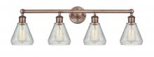 Innovations Lighting 616-4W-AC-G275 - Conesus - 4 Light - 33 inch - Antique Copper - Bath Vanity Light