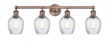 Innovations Lighting 616-4W-AC-G292 - Salina - 4 Light - 33 inch - Antique Copper - Bath Vanity Light