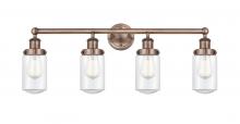 Innovations Lighting 616-4W-AC-G312 - Dover - 4 Light - 32 inch - Antique Copper - Bath Vanity Light