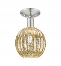 Innovations Lighting 716-1C-SN-G458-7ME - Preston - 1 Light - 6 inch - Brushed Satin Nickel - Semi-Flush Mount