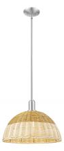 Innovations Lighting 716-1S-SN-NBD2-16-NAT - Natural Ballston Dome - 1 Light - 6 inch - Brushed Satin Nickel - Mini Pendant
