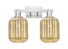 Innovations Lighting 716-2W-SN-G460-7ME - Preston Cylinder - 2 Light - 16 inch - Brushed Satin Nickel - Bath Vanity Light