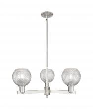 Innovations Lighting 716-3CR-SN-G122C-6CL - Athens - 3 Light - 28 inch - Satin Nickel - Stem hung - Flush Mount