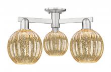 Innovations Lighting 716-3F-SN-G458-7ME - Preston - 3 Light - 6 inch - Brushed Satin Nickel - Semi-Flush Mount