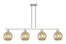 Innovations Lighting 716-4I-SN-G458-7ME - Preston - 4 Light - 48 inch - Brushed Satin Nickel - Cord hung - Island Light