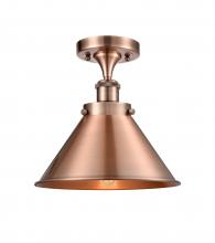 Innovations Lighting 916-1C-AC-M10-AC - Briarcliff - 1 Light - 10 inch - Antique Copper - Semi-Flush Mount