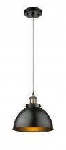 Innovations Lighting 916-1P-BAB-MFD-10-BK - Ballston Urban - 1 Light - 10 inch - Black Antique Brass - Cord hung - Mini Pendant