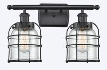 Innovations Lighting 916-2W-BK-G52-CE - Bell Cage - 2 Light - 16 inch - Matte Black - Bath Vanity Light