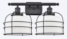 Innovations Lighting 916-2W-BK-G71-CE - Bell Cage - 2 Light - 16 inch - Matte Black - Bath Vanity Light