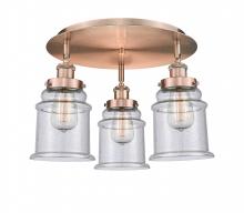 Innovations Lighting 916-3C-AC-G184 - Whitney - 3 Light - 18 inch - Antique Copper - Flush Mount