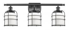 Innovations Lighting 916-3W-BK-G51-CE - Bell Cage - 3 Light - 26 inch - Matte Black - Bath Vanity Light