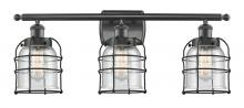Innovations Lighting 916-3W-BK-G54-CE - Bell Cage - 3 Light - 26 inch - Matte Black - Bath Vanity Light