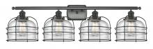 Innovations Lighting 916-4W-BK-G74-CE - Bell Cage - 4 Light - 36 inch - Matte Black - Bath Vanity Light