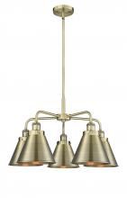 Innovations Lighting 916-5CR-AB-M13-AB - Ballston Urban - 5 Light - 26 inch - Antique Brass - Chandelier