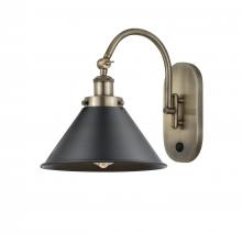 Innovations Lighting 918-1W-AB-M10-BK - Briarcliff - 1 Light - 10 inch - Antique Brass - Sconce