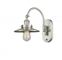 Innovations Lighting 918-1W-SN-M2-LED - Railroad - 1 Light - 8 inch - Brushed Satin Nickel - Adjustable Swing Arm