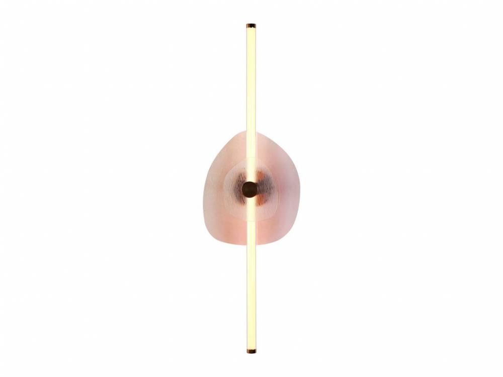 Colorella LED 39" Wall Sconce in Rose Gold with Pink Seeded Shade