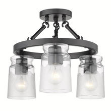 Golden 1405-3SF BLK-CAG - Travers Semi-Flush