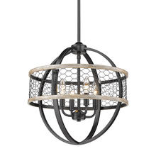 Golden 3170-4P BLK-CW - Roost 4 Light Chandelier