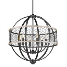 Golden 3170-6 BLK-CW - Roost 6 Light Chandelier