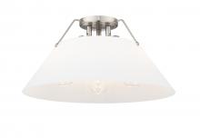 Golden 3306-3FM PW-OP - Orwell 3-Light Flush Mount in Pewter with Opal Glass