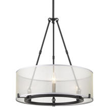 Golden 5019-3 BLK - Alyssa 3 Light Chandelier - Includes Extension Rod Kit